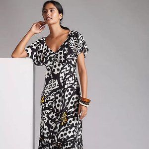 NWT Anthropologie Farm Rio S Flutter-Sleeved Maxi Dress MSRP $240